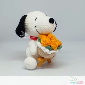 PRADOS ART - SNOOPY Snoopy con ramo de rosas